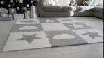 Set covor copii puzzle alb - imagine 2